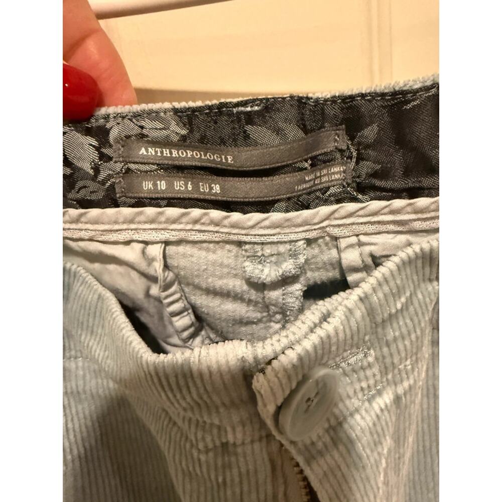 Anthropologie wide leg, pale, pale blue corduroy pants - Picture 2 of 5